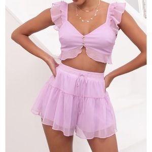 NWOT CARIS CRINKLE CHIFFON SET